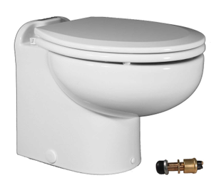 Marine Elegance Toilet, 12 volt Fresh Water, with Push Button Control | Raritan 221HF01202