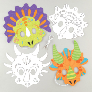 Masques dinosaures à colorier
