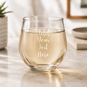 Add Your Own Message Engraved Stemless Wine Glass
