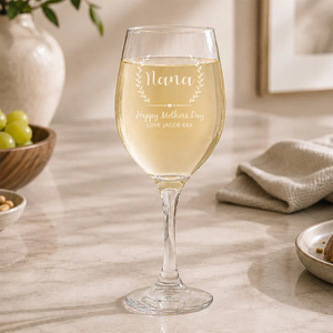 Crest Engraved Wine Glass