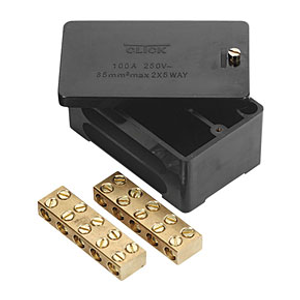 Click WA228 Service Connector Link Box Double Pole 2 x 5 Way - 100Amp