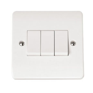Click CMA013 Mode 3 Gang 2 Way Light Switch White