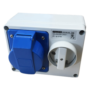 Gewiss GW66015 32A 2P+E (3 Pin) 230v IP44 Switched Interlock