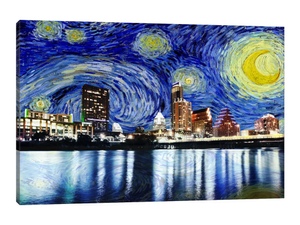Austin, Texas Starry Night Skyline