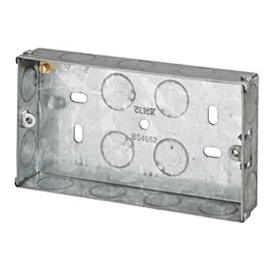 Superlec 25mm 2 Gang Galvanised Steel Socket Box