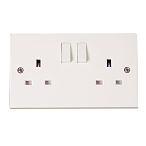 Click PRW036 Polar 13A 2 Gang DP Switched Socket White