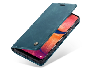CaseMe Slim Synthetic Leather Wallet Case with Stand for Samsung Galaxy A20 - Teal