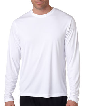 Hanes 482l Adult Cool Dri Long-sleeve Performance T-shirt White Wholesale Custom Printing & Embroidery
