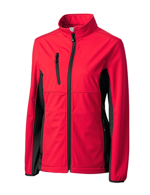 Cutter & Buck Lqo00042 Clique Ladies' Narvik Colorblock Softshell Red/Black(redb) Wholesale Custom Printing & Embroidery
