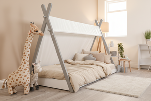 Flair Apache Canvas Tipi Wooden Floor Bed Grey