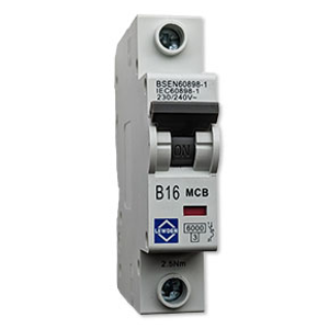 Lewden G06-1B16 16A Single Pole MCB Type B 6kA