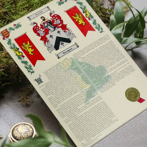 Personalised Coat of Arms and Surname History Print - Unframed