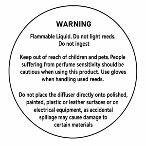 Reed Diffuser Warning Label - Pack of 10