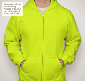Gildan Midweight 50/50 Zip Hoodie - Safety Green