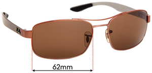 Sunglass Fix Replacement Lenses for Ray-Ban RB8318-CH - 62mm Wide