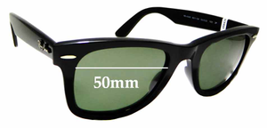 Sunglass Fix Replacement Lenses for Ray-Ban RB4340 Wayfarer Ease - 50mm Wide