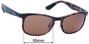 Sunglass Fix Replacement Lenses for Ray-Ban RB4263 - 55mm Wide