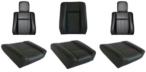Front high back deluxe black vinyl seat set