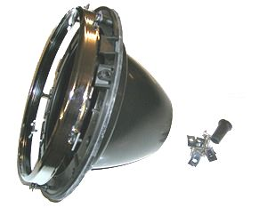 Headlamp backing bowl - complete with chrome ring and fixing screws
