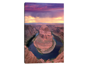 Storm Clouds Over The Colorado River At Horseshoe Bend Near Page, Arizona