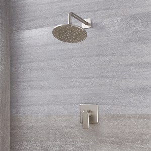 Milano Ashurst - Brushed Nickel Shower with Wall Mounted Round Shower Head (1 Outlet)