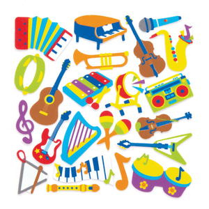 Instrumenten stickers van foam