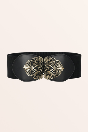 Elastic Vintage Buckle Belt - Red
