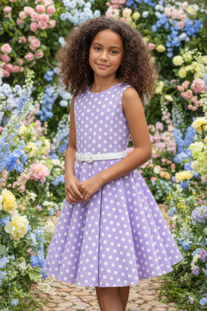 Kids Audrey Polka Dot Dress - Black