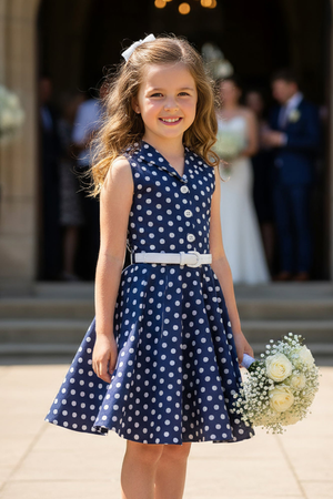 Kids Holly Polka Dot Dress - Red