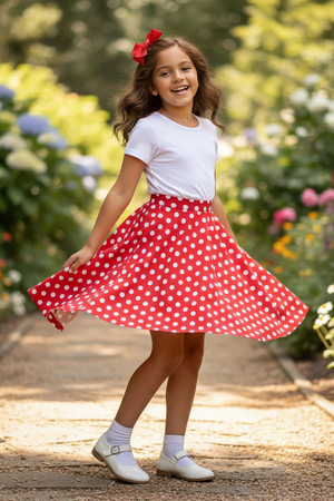 Kids Polka Dot Swing Skirt - Pink