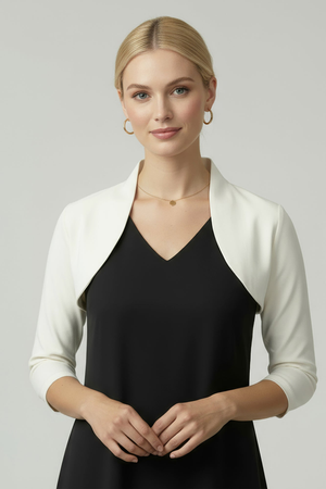 3/4 Sleeve Tailored Bolero - Silver