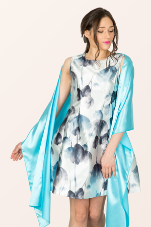 Satin Shawl - Indigo
