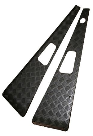 Defender Full Length Wing Top Protectors (pair)- black - hole for aerial on LH wing