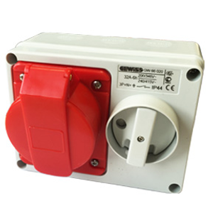 Gewiss GW66019 32A 3P+E (4 Pin) 415v IP44 Switched Interlock