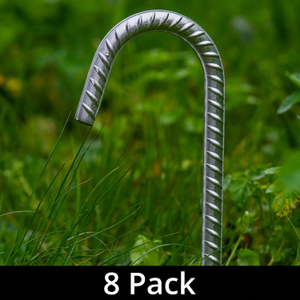 Pack of 8 Woodside Galvanised Heavy Duty Metal Ground Stakes Tent/Gazebo Pegs
