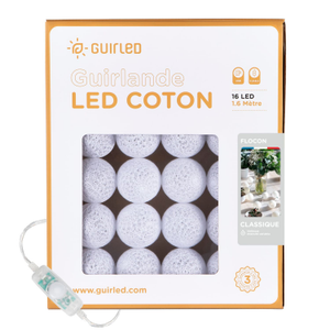 Avis sur le produit Flocon Klassisch Innen Lichterkette Baumwollkugeln LED - Guirled