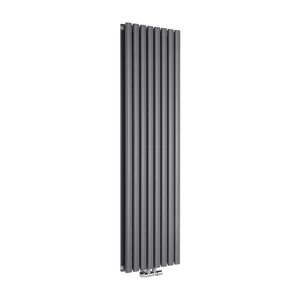 Milano Aruba Flow - Anthracite Vertical Double Panel Middle Connection Designer Radiator 1600mm x 472mm