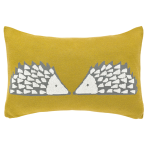 Spike Knitted Cushion, Ochre