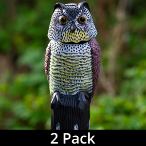 2 x Woodside Large Realistic Bird/Pigeon/Crow Owl Decoy With Rotating Head