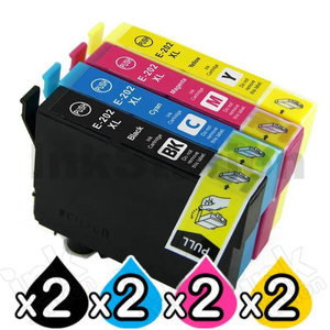 8 Pack Compatible for Epson 202XL (C13T02P192-C13T02P492) High Yield Ink Combo [2BK,2C,2M,2Y]