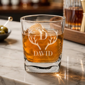 Antler Engraved Tumbler Glass