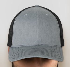Richardson Snapback Trucker Hat - Embroidered - Heather Grey / Black