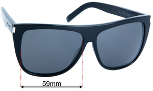 Sunglass Fix Replacement Lenses for Yves Saint Laurent SL 1 - 59mm Wide