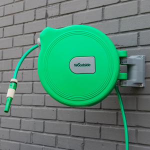 Woodside 30m Auto Rewind Retractable Wall Mounted Garden Hose Reel