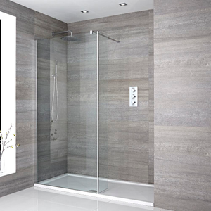 Milano Portland - Walk-In Shower Enclosure with Hinged Return Panel and Tray - 1700mm x 900mm