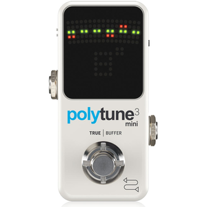 TC Electronic Polytune 3 Mini Tiny Polyphonic Tuner (White)