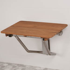 22" Wide Teak ADA Wall Mount Shower Seat