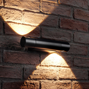 Auraglow Outdoor Integrated LED Swivel Up & Down Wall Light - CITADEL - Black
