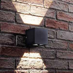 Auraglow Outdoor Integrated LED Adjustable Beam Up & Down Wall Light - CUBISTA - Black