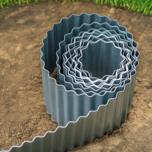 Woodside Galvanised Corrugated Steel Lawn/Path Border Edging Flexible Fence Rolls